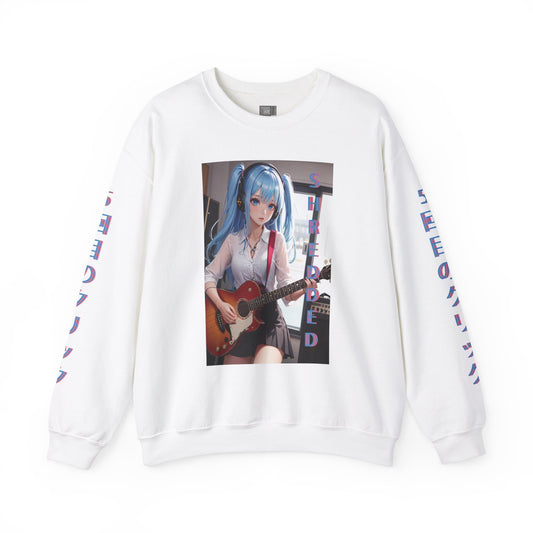 SHREDDED Anime Blue Crewneck Sweatshirt