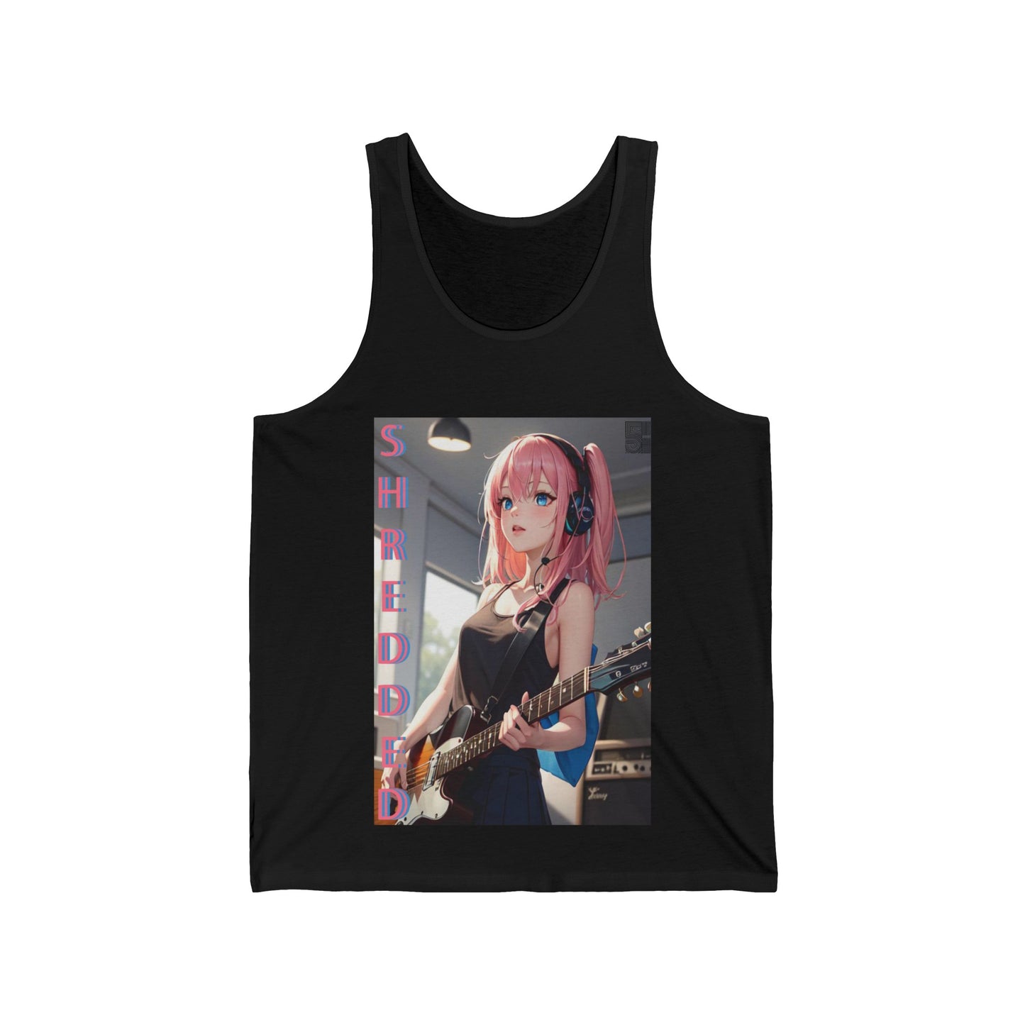Shredded Anime Pink Tank