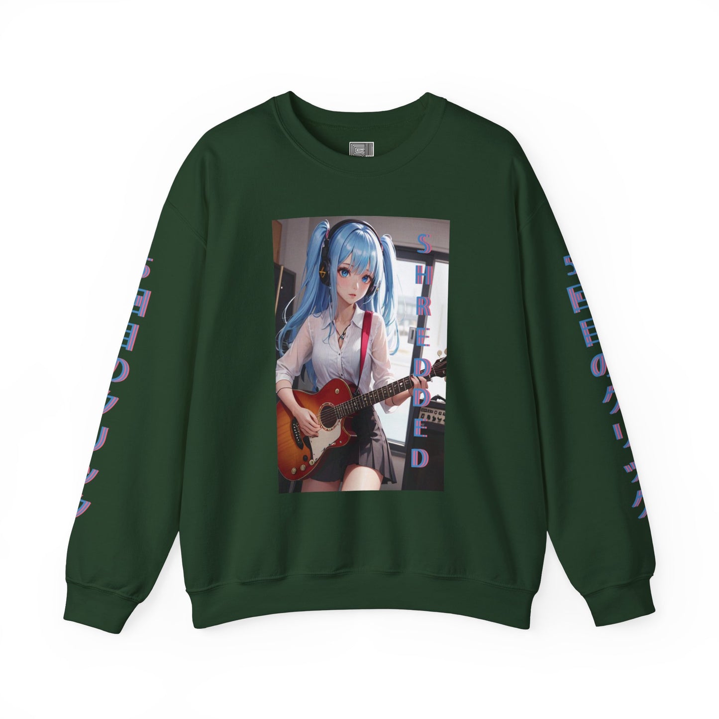 SHREDDED Anime Blue Crewneck Sweatshirt