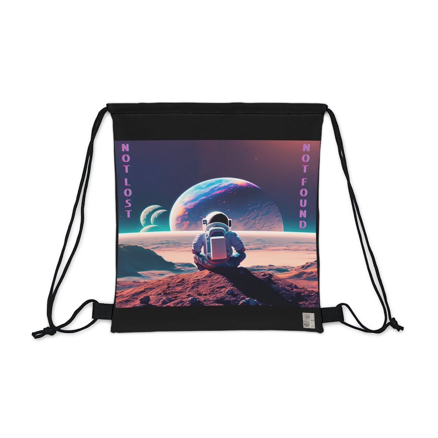 Not Lost Not Found Drawstring Bag