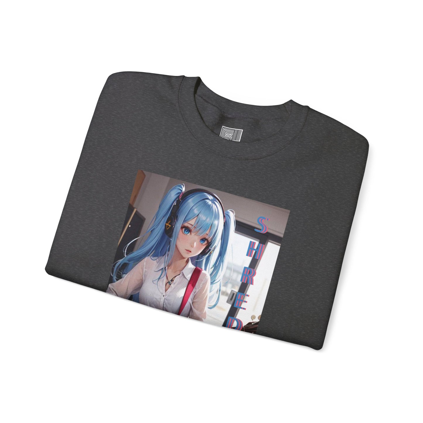 SHREDDED Anime Blue Crewneck Sweatshirt