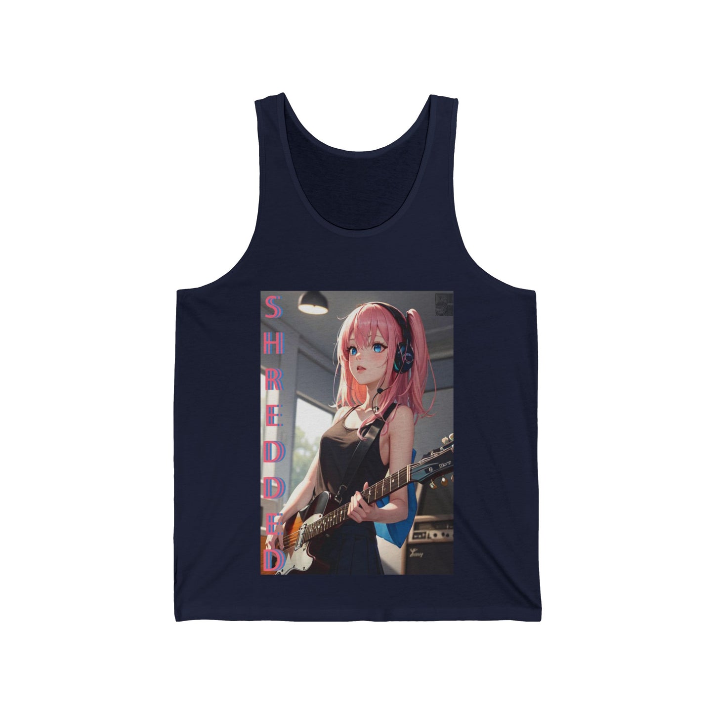 Shredded Anime Pink Tank
