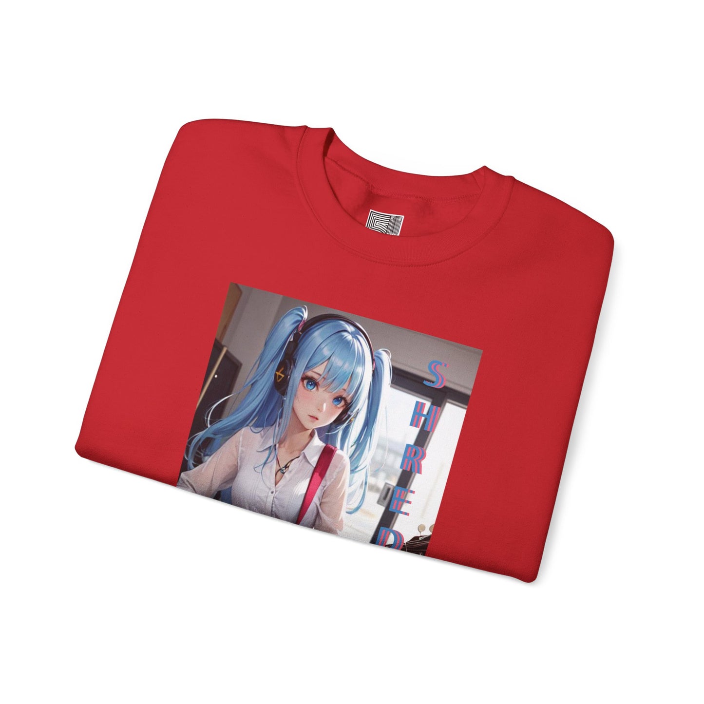 SHREDDED Anime Blue Crewneck Sweatshirt